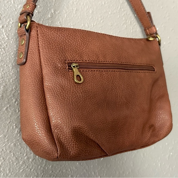 Rare Relic Vintage 1992 Brown Leather Handbag Purse - Adjustable Shoulder Strap - Picture 8 of 16